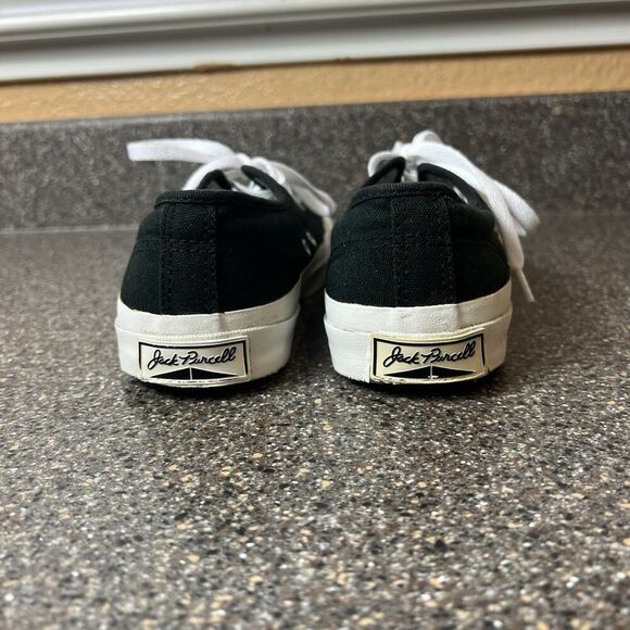 Converse Jack Purcell Low Top Women's 7 Black Canvas Sneaker Lace Up Skate Shoes - Picture 8 of 10
